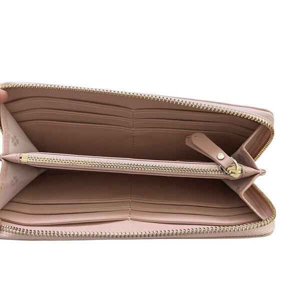 Kate Spade Amelia Slim Continental Lamb Leather Wallet in Pale Pink Zip Around - Picture 5 of 10